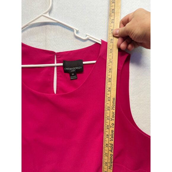 Cynthia Rowley Woman Sleeveless Die Cut Design Top Red Pink Size 2X - Picture 6 of 8